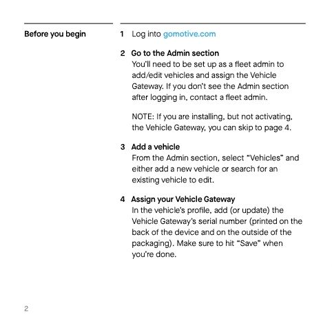 Vehicle Gateway Installation Manual