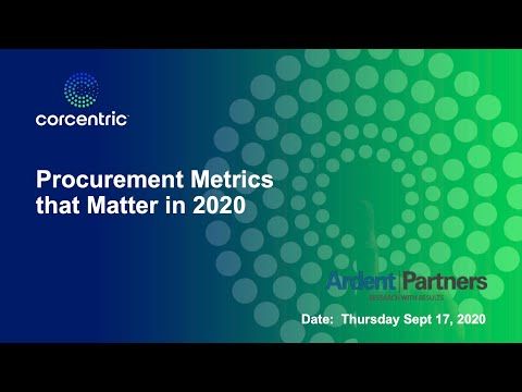 Ardent Partners Webinar: Procurement Metrics that Matter in 2020