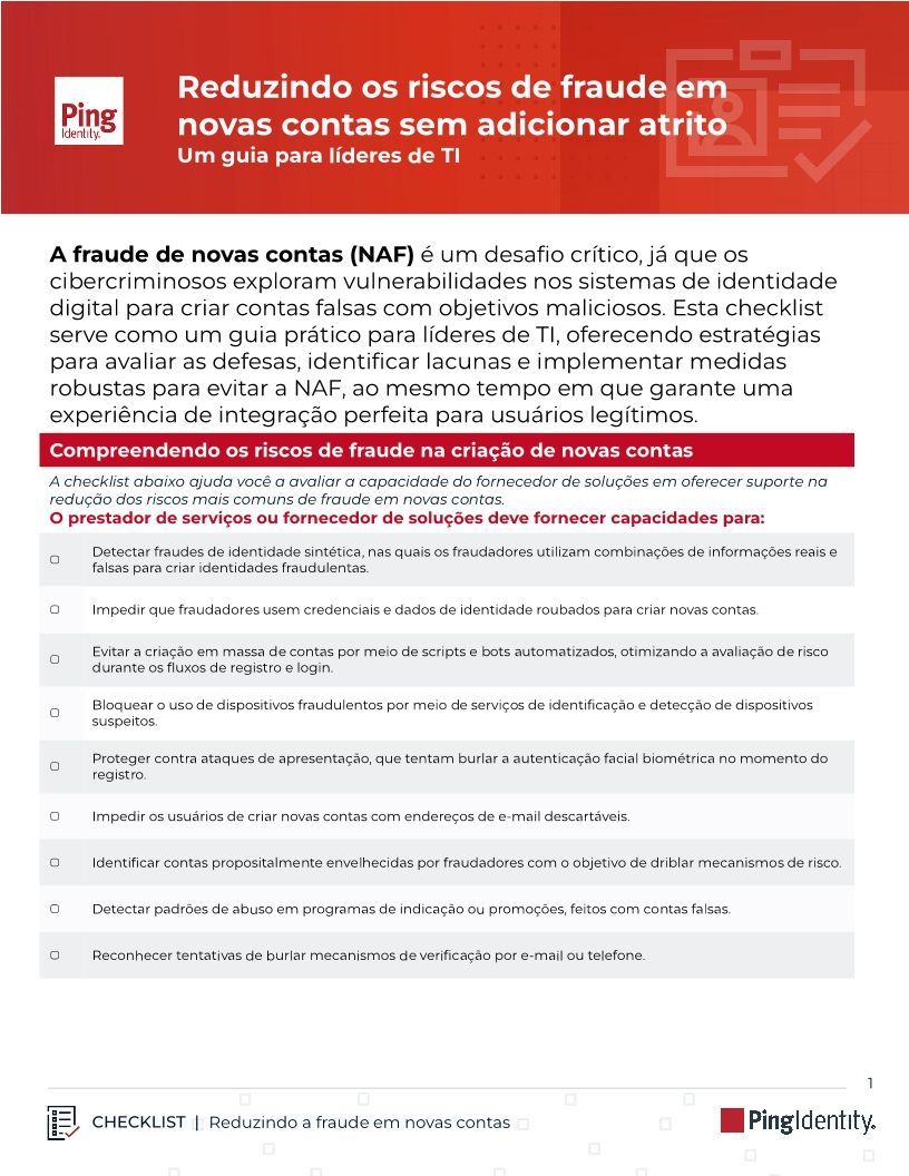 Reduzindo os riscos de fraude em novas contas sem adicionar atrito: Um guia para líderes de TI