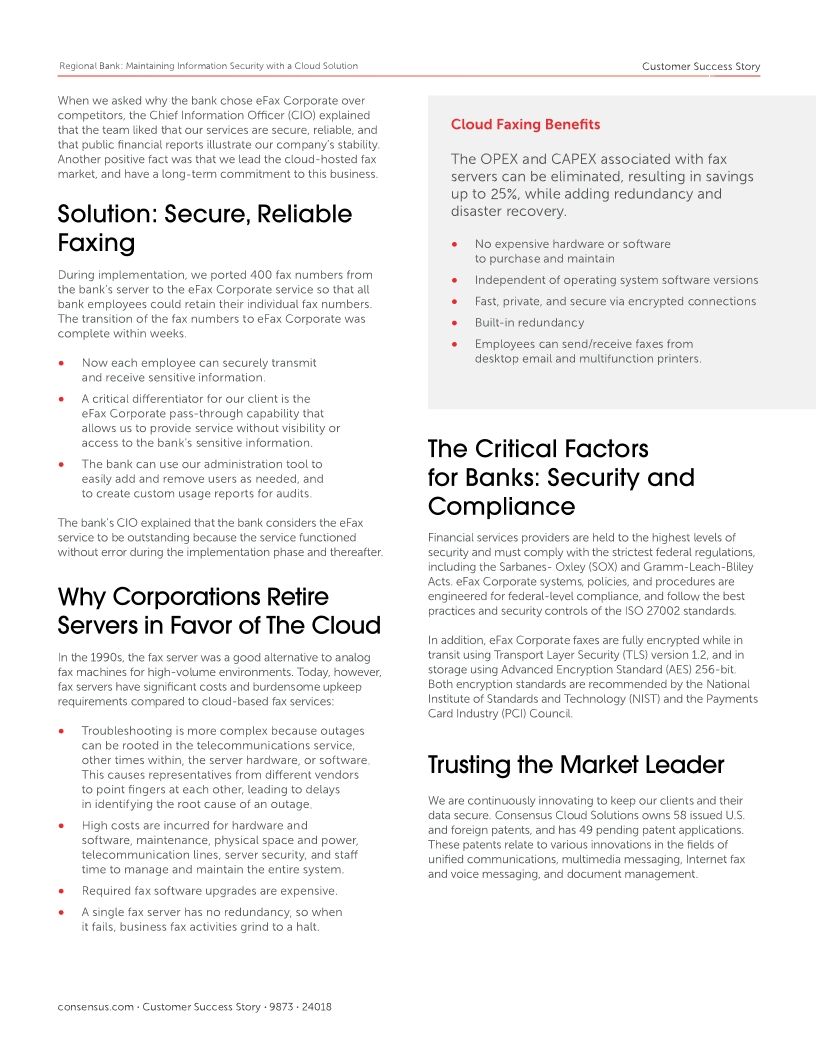 Case Study: Regional Bank - Maintaining Information Security with a Cloud Solution