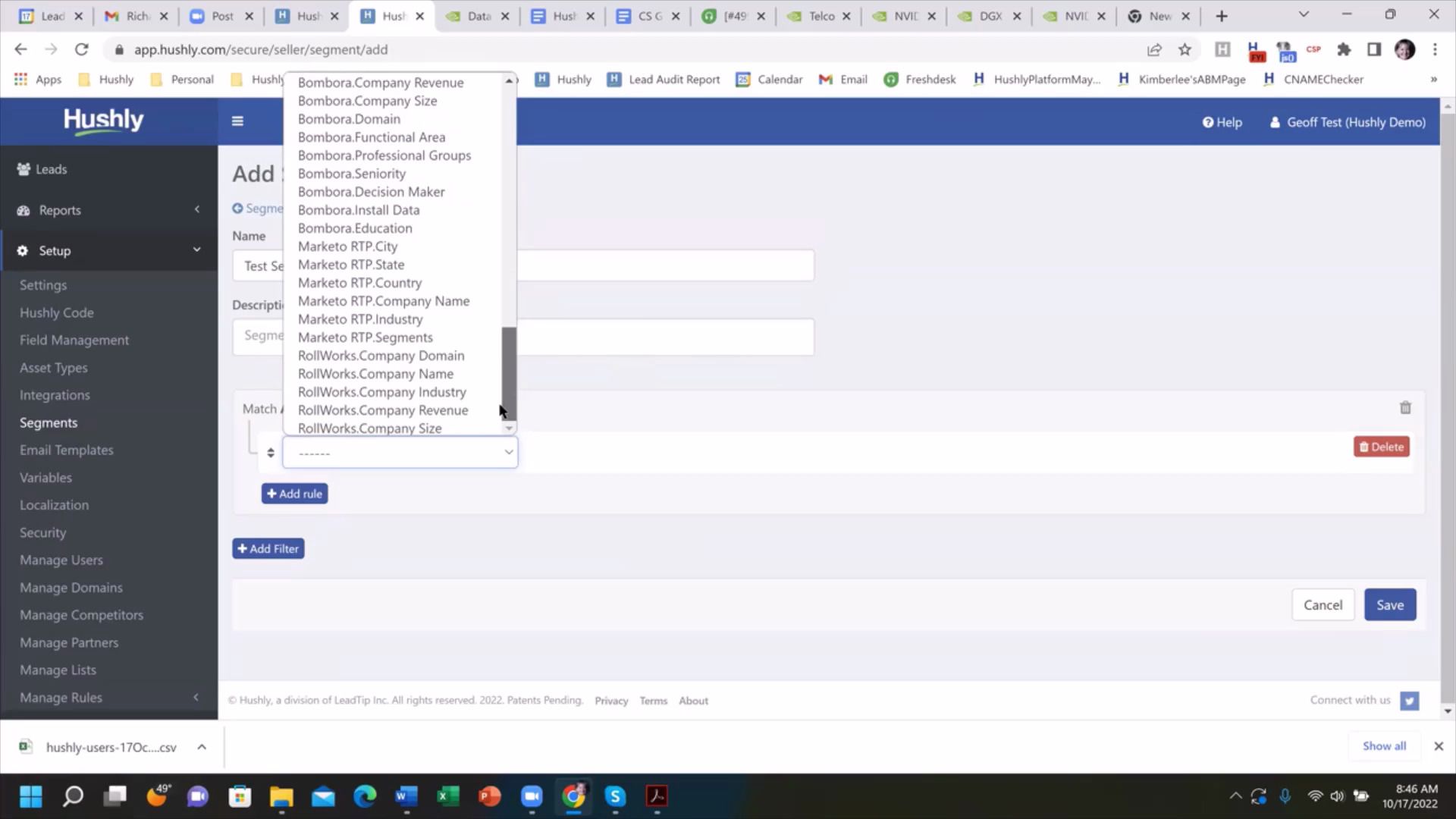 Segments - Import 6sense Data