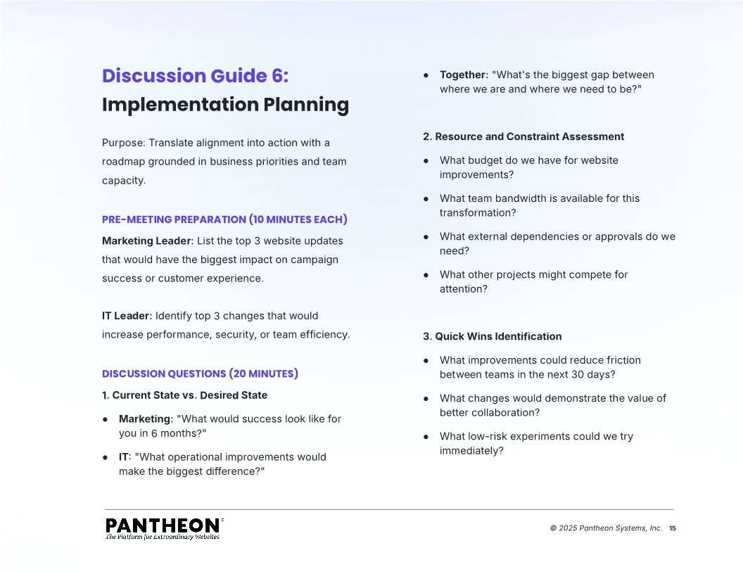 Discussion Guides for IT and Marketing Collaboration