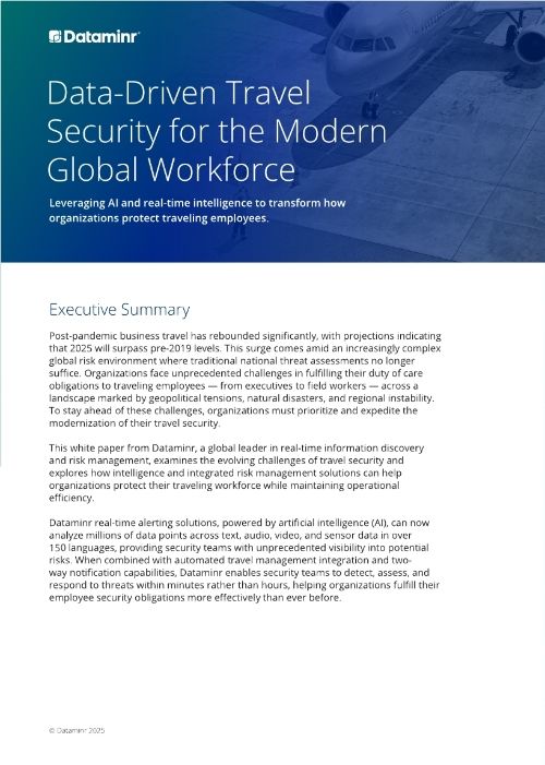 Data-driven Travel Security for the Modern Global Workforce