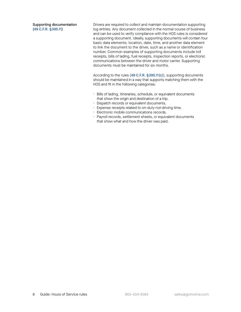 Hours of Service rules