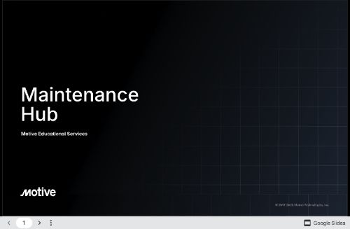 Motive Maintenance Hub - Training Deck