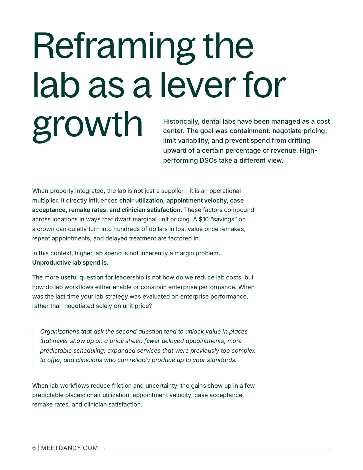 EXECUTIVE BRIEF From Dental Lab to Revenue Engine