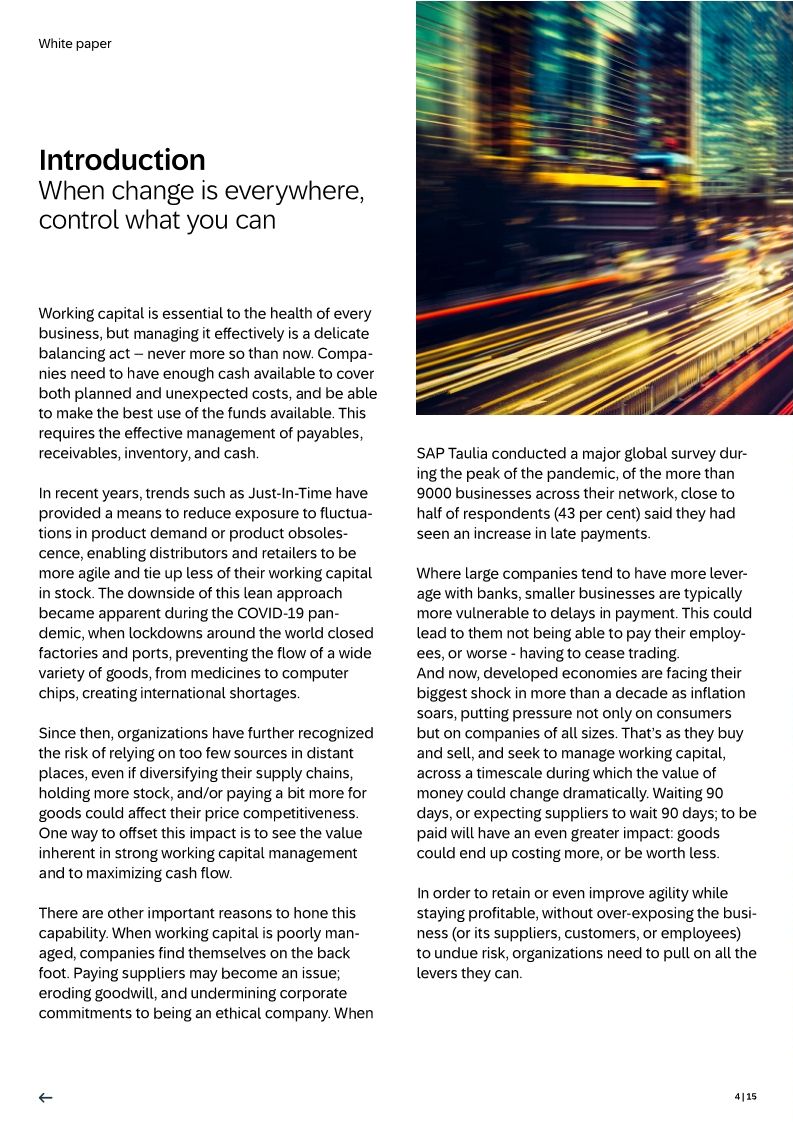 Effective cash flow control in an uncertain global market