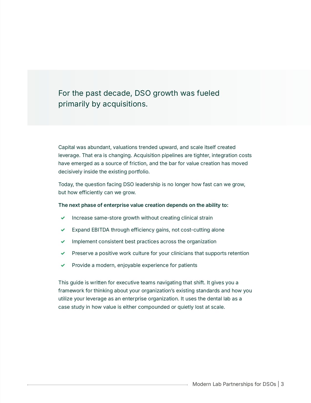 EXECUTIVE BRIEF From Dental Lab to Revenue Engine