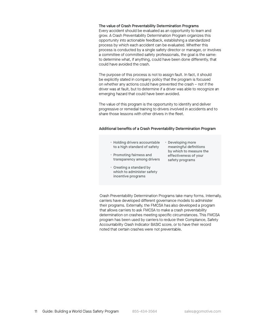 Building a World Class Safety Program A Guide for Fleet Managers