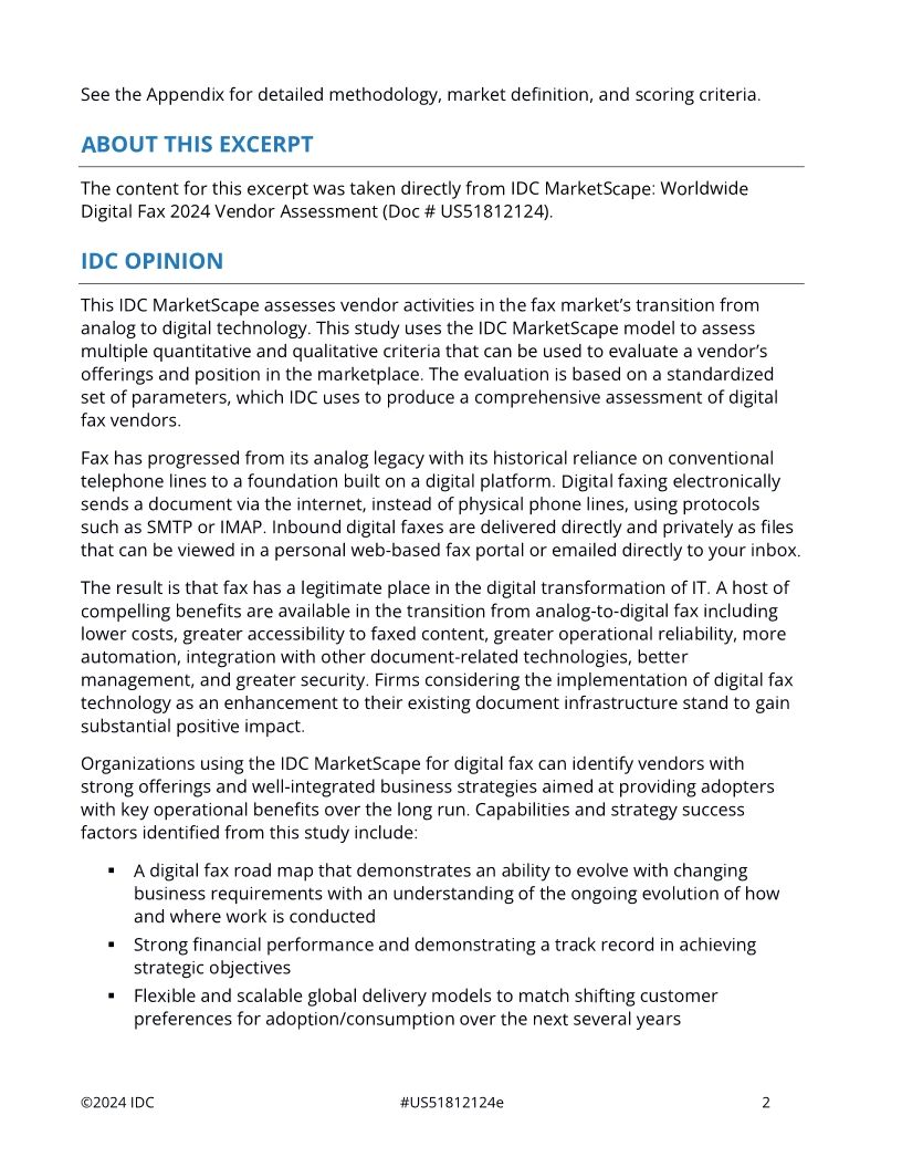 IDC MarketScape 2024 - Digital Fax Report