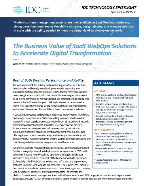 The Business Value of SaaS WebOps Solutions to Accelerate Digital Transformation