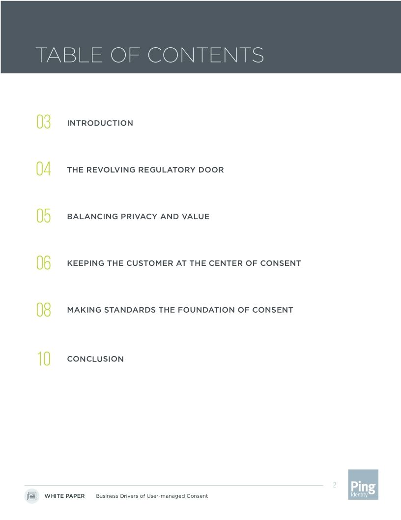 Business Drivers of User-Managed Consent