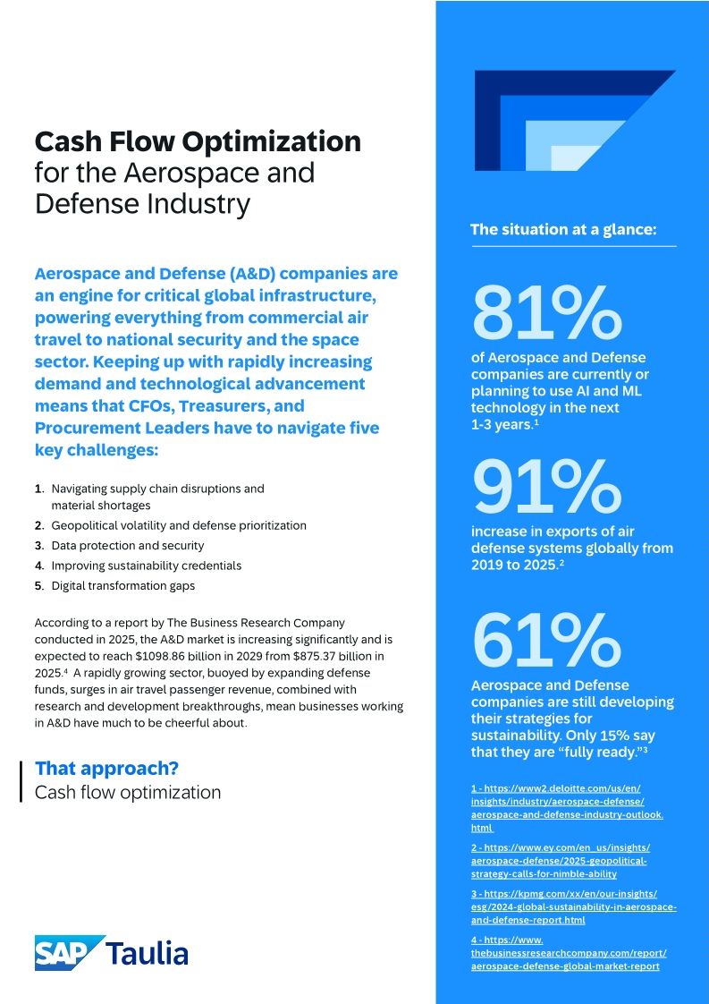 SAP Taulia in the Aerospace and Defense sector datasheet