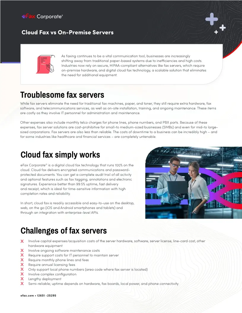 Cloud Fax vs. On-Premise Servers
