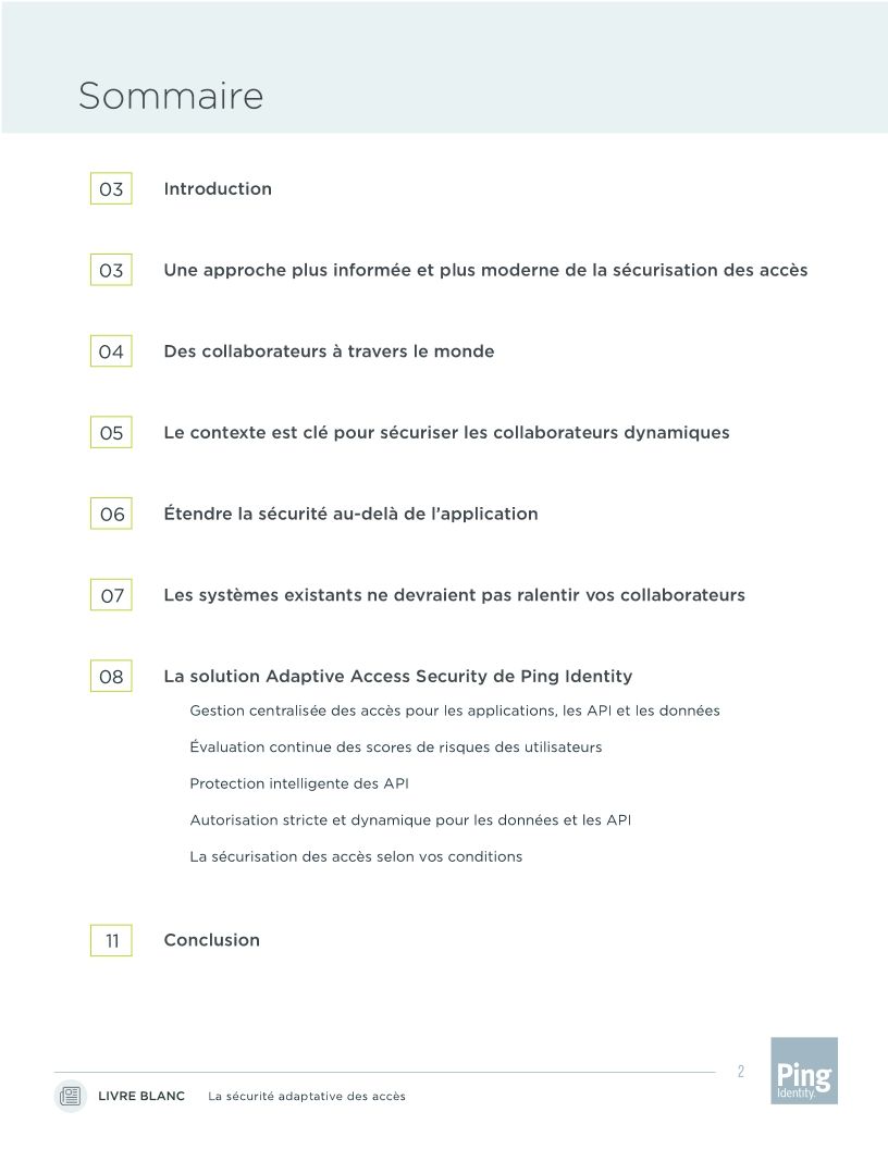 La sécurité adaptative des accès