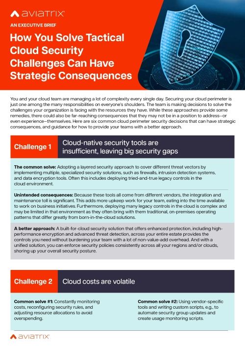 How You Solve Tactical Cloud Security Challenges Can Have Strategic Consequences