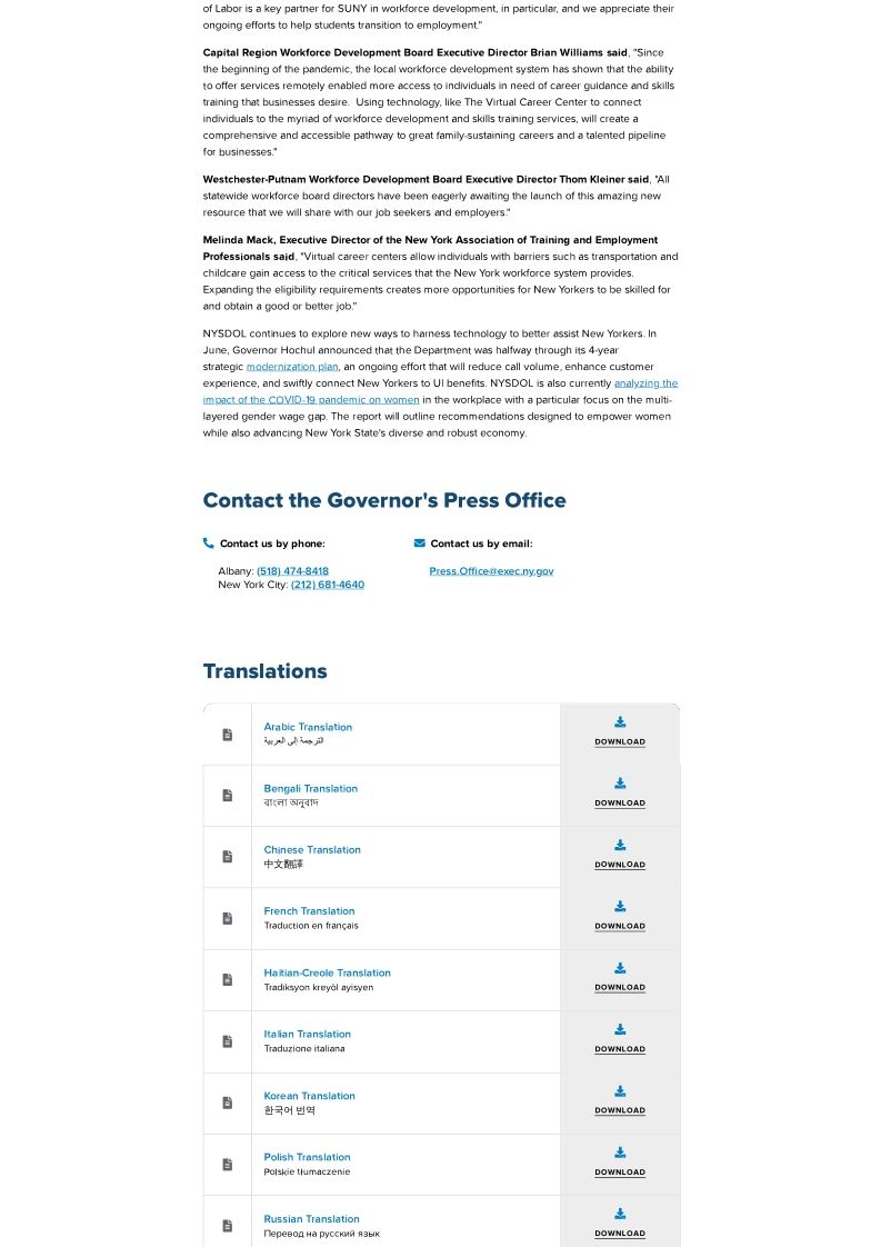 Governor Hochul Announces Expansion of Virtual Career Center to Connect More New Yorkers to Careers