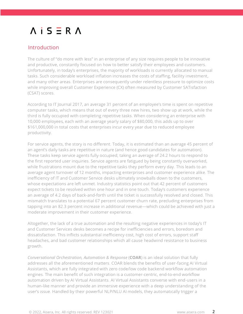 Conversational Orchestration, Automation & Response (COAR)