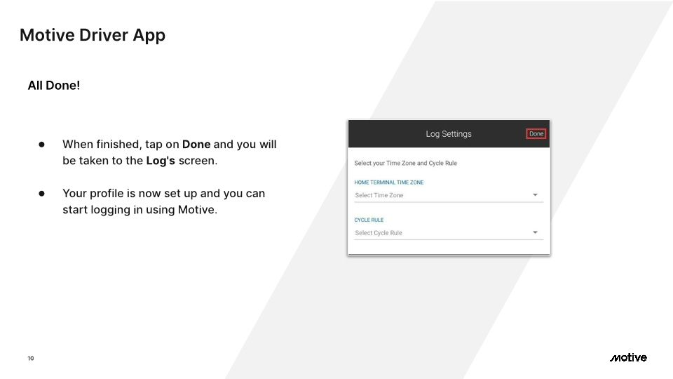 Motive Driver App - Cx Onboarding