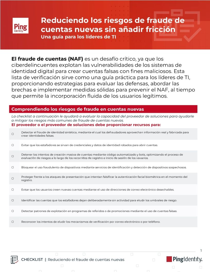 Reduciendo los riesgos de fraude de cuentas nuevas sin a&ntilde;adir fricci&oacute;n: una gu&iacute;a para los l&iacute;deres de TI