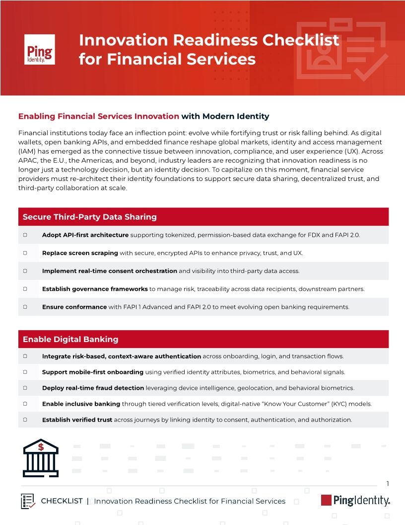 Innovation Readiness Checklist for Financial Services