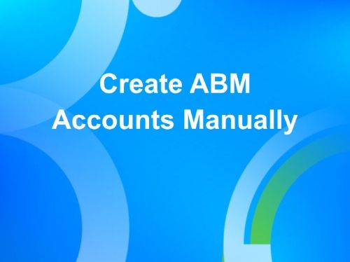 Create ABM Accounts Manually