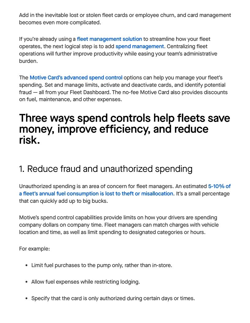 Spend Controls Reduces Fleet Card Misuse