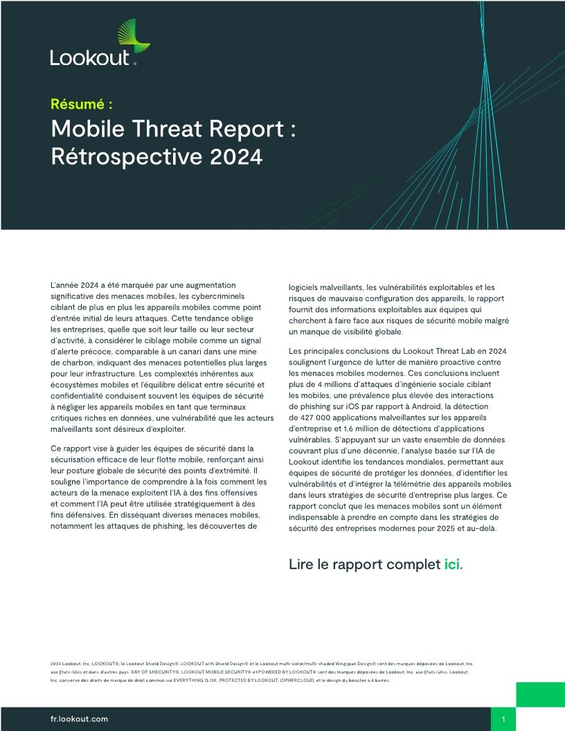 Mobile Threat Report : Rétrospective 2024