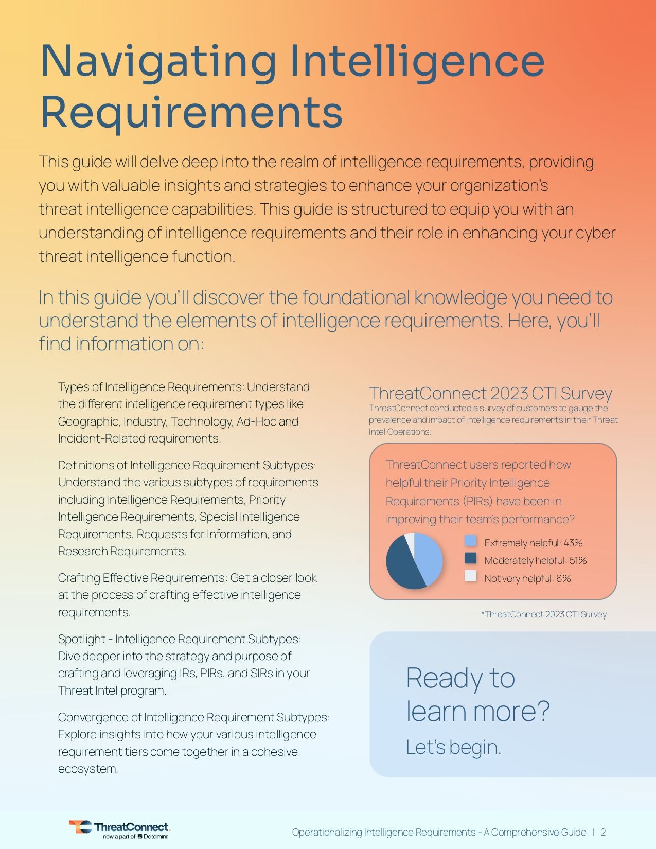 Operationalizing Intelligence Requirements