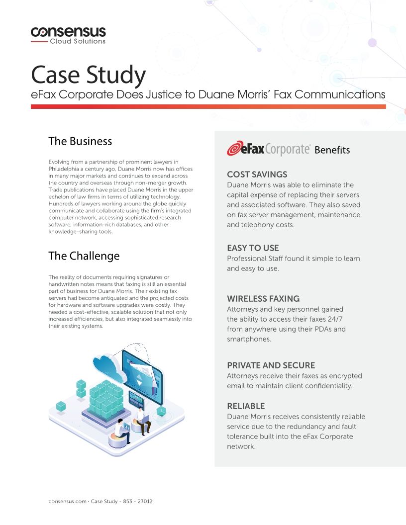 Case Study: eFax Corporate Does Justice to Duane Morris’ Fax Communications