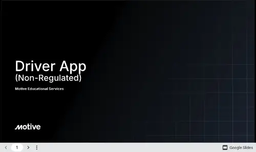 Motive - Driver App (Non-Regulated) - Training Deck