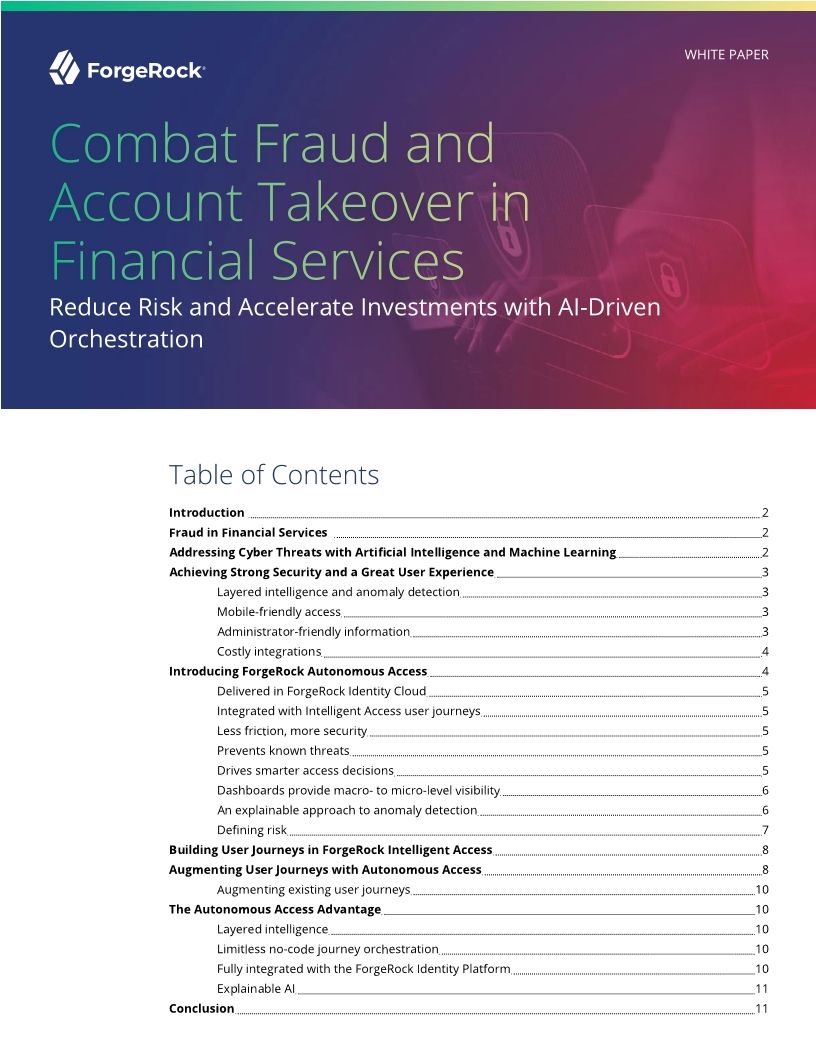 Combat Fraud and Account Takeover in Financial Services