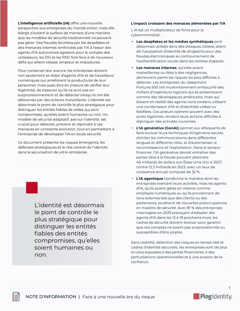 Face à une nouvelle ère du risque