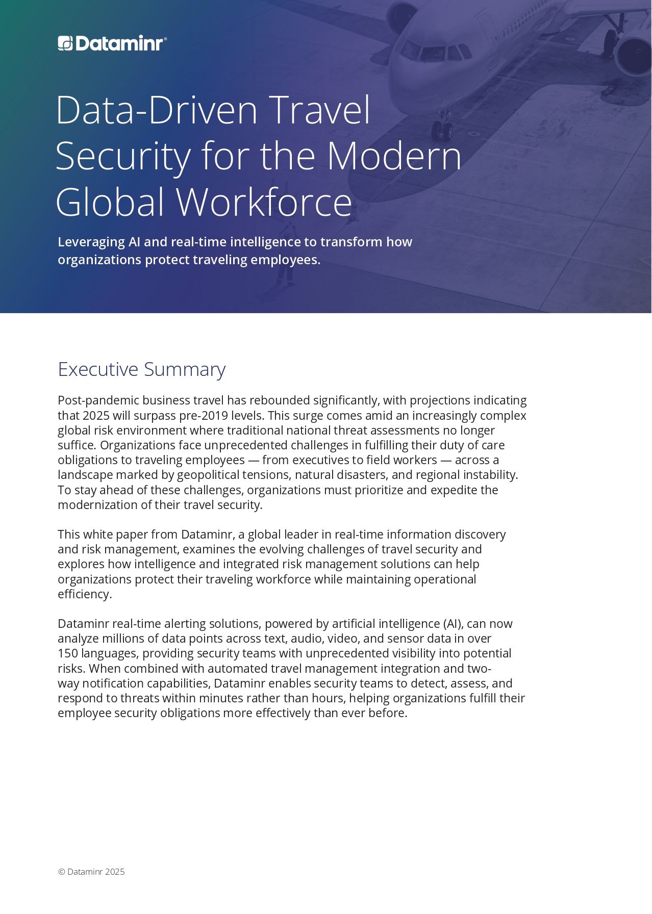Data-driven Travel Security for the Modern Global Workforce