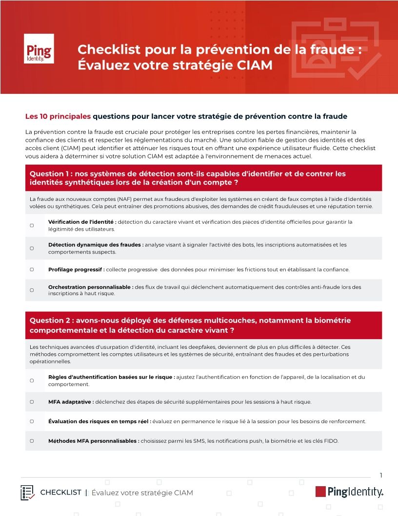 Checklist pour la prévention de la fraude : évaluez votre stratégie CIAM