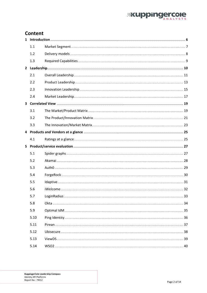 KuppingerCole Leadership Compass: Identity Drives the API Economy