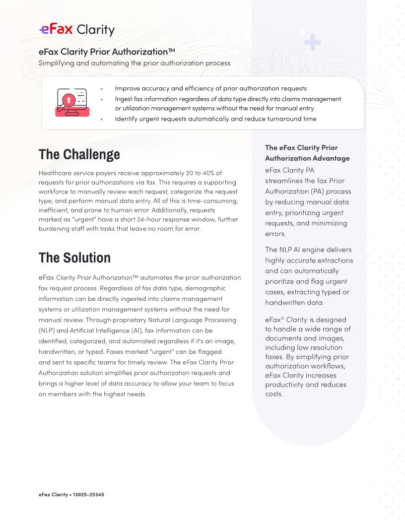 eFax Clarity Prior Authorization&trade;